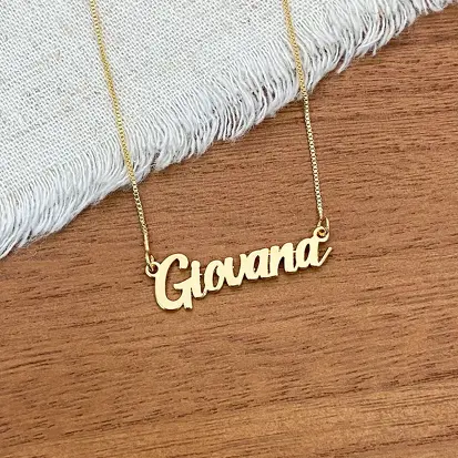 GARGANTILHA NOME PERSO FONTE 3 DOURADO
